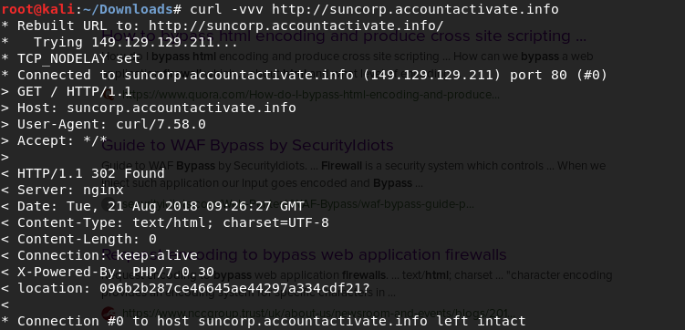 Results of the command: curl suncorp.accountactivate.info